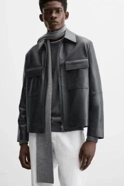 Discount SOBRECAMISA EFECTO PIEL Hombre Sobrecamisas