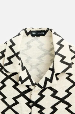 Fashion SOBRECAMISA ESTAMPADO GEOMÉTRICO Hombre Camisas|Sobrecamisas