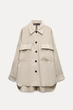 Fashion SOBRECAMISA FLUIDA BOLSILLOS Mujer Chaquetas / Cazadoras