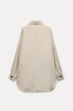 Fashion SOBRECAMISA FLUIDA BOLSILLOS Mujer Chaquetas / Cazadoras