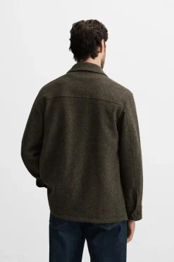 New SOBRECAMISA LANA BOLSILLOS Hombre Sobrecamisas