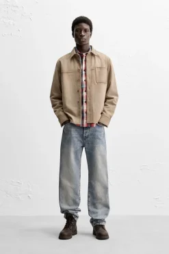 Outlet SOBRECAMISA PIEL ANTE Hombre Piel|Sobrecamisas