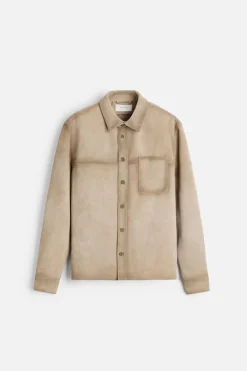 Outlet SOBRECAMISA PIEL ANTE Hombre Piel|Sobrecamisas