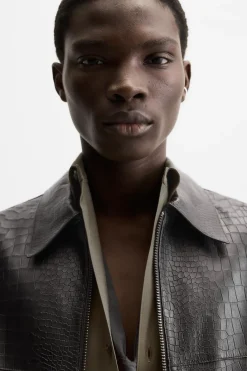 Online SOBRECAMISA PIEL GRABADA Hombre Piel