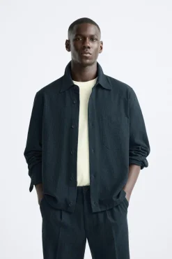 Discount SOBRECAMISA SEERSUCKER ALGODÓN - LINO Hombre Sobrecamisas