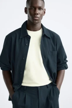 Discount SOBRECAMISA SEERSUCKER ALGODÓN - LINO Hombre Sobrecamisas