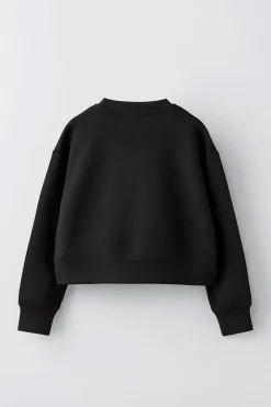 Niños ZARA 6 - 14 Años·Sudaderas|6 - 14 Años·Deporte / Jogging<SUDADERA BANDAS SNAPS CROP FIT