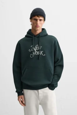 Outlet SUDADERA BORDADO NEW YORK MAGAZINE Hombre Sudaderas