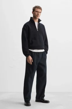 Outlet SUDADERA BOUCLÉ CREMALLERA CUELLO Hombre Sudaderas