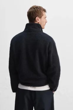 Outlet SUDADERA BOUCLÉ CREMALLERA CUELLO Hombre Sudaderas