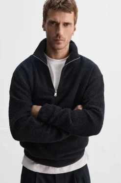 Outlet SUDADERA BOUCLÉ CREMALLERA CUELLO Hombre Sudaderas