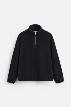 Outlet SUDADERA BOUCLÉ CREMALLERA CUELLO Hombre Sudaderas