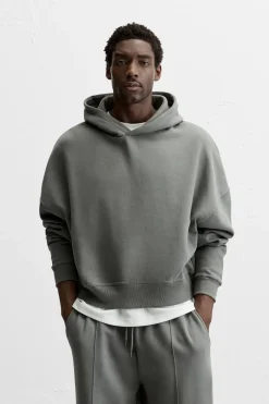 Clearance SUDADERA BOXY FIT PARCHE Hombre Sudaderas