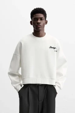 Hot SUDADERA BOXY FIT TEXTOS Hombre Sudaderas