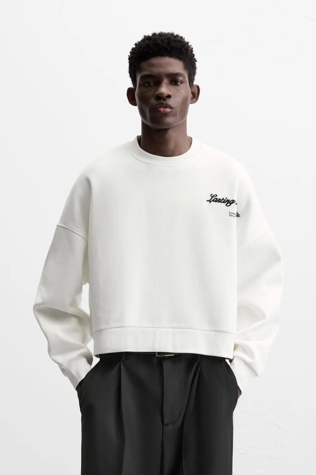 Hot SUDADERA BOXY FIT TEXTOS Hombre Sudaderas