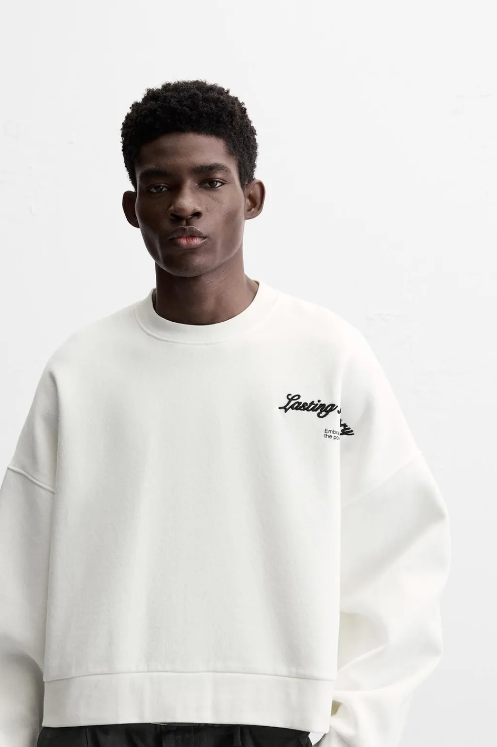 Hot SUDADERA BOXY FIT TEXTOS Hombre Sudaderas