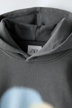 Niños ZARA 6 - 14 Años·Sudaderas<SUDADERA CAPUCHA EFECTO LAVADO