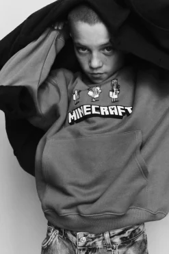 Niños ZARA 6 - 14 Años·Sudaderas|6 - 14 Años·Total Look<SUDADERA CAPUCHA MINECRAFT © MOJANG AB. ™