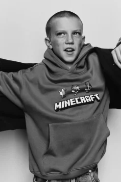 Niños ZARA 6 - 14 Años·Sudaderas|6 - 14 Años·Total Look<SUDADERA CAPUCHA MINECRAFT © MOJANG AB. ™