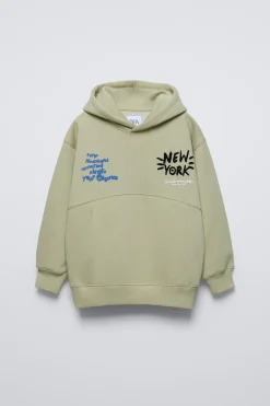 Niños ZARA 6 - 14 Años·Sudaderas<SUDADERA CAPUCHA TEXTO