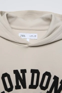 Niños ZARA 6 - 14 Años·Sudaderas<SUDADERA CAPUCHA TEXTO
