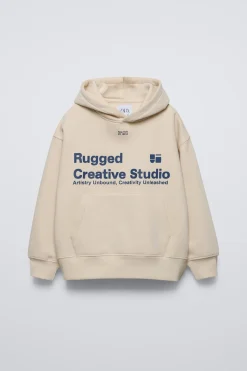 Niños ZARA 6 - 14 Años·Sudaderas<SUDADERA CAPUCHA TEXTO