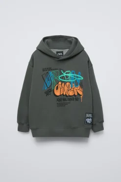 Niños ZARA 6 - 14 Años·Sudaderas<SUDADERA CAPUHCA GRAFFITI