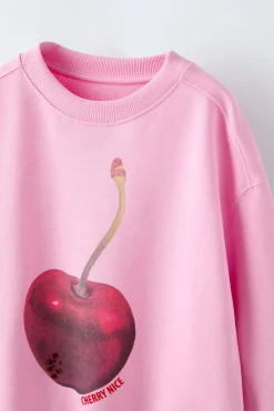 Niños ZARA 6 - 14 Años·Sudaderas<SUDADERA CEREZA STRASS