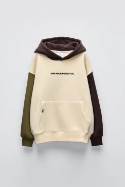 Niños ZARA 6 - 14 Años·Sudaderas<SUDADERA COLOR BLOCK ETIQUETA