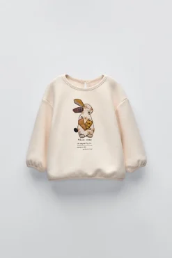 Niños ZARA 6 - 18 Meses·Sudaderas<SUDADERA CONEJO BORDADO PATCHWORK