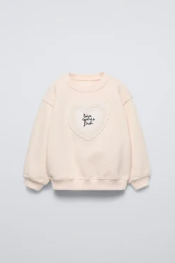 Niños ZARA 1½ - 6 Años·Sudaderas|6 - 18 Meses·Sudaderas<SUDADERA CORAZÓN CROCHET