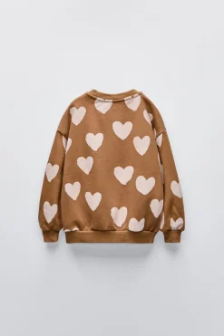 Niños ZARA 1½ - 6 Años·Sudaderas|6 - 18 Meses·Sudaderas<SUDADERA CORAZONES BORDADO