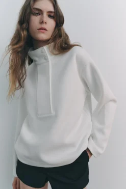 Outlet SUDADERA CREPE CUELLO ALTO Mujer Sudaderas / Joggers