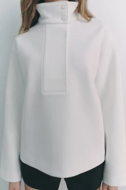 Outlet SUDADERA CREPE CUELLO ALTO Mujer Sudaderas / Joggers