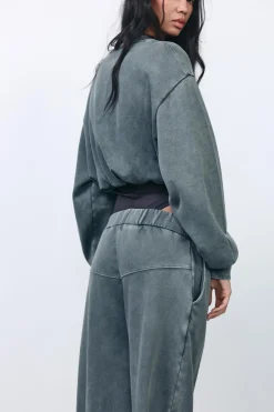 Clearance SUDADERA CROP EFECTO LAVADO Mujer Sudaderas / Joggers