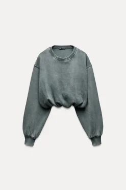 Clearance SUDADERA CROP EFECTO LAVADO Mujer Sudaderas / Joggers