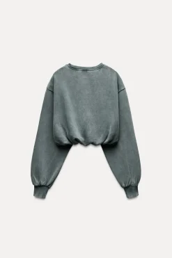 Clearance SUDADERA CROP EFECTO LAVADO Mujer Sudaderas / Joggers