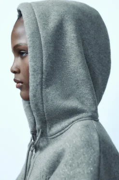 New SUDADERA CROP GLITTER Mujer Sudaderas / Joggers