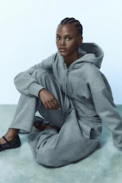 New SUDADERA CROP GLITTER Mujer Sudaderas / Joggers