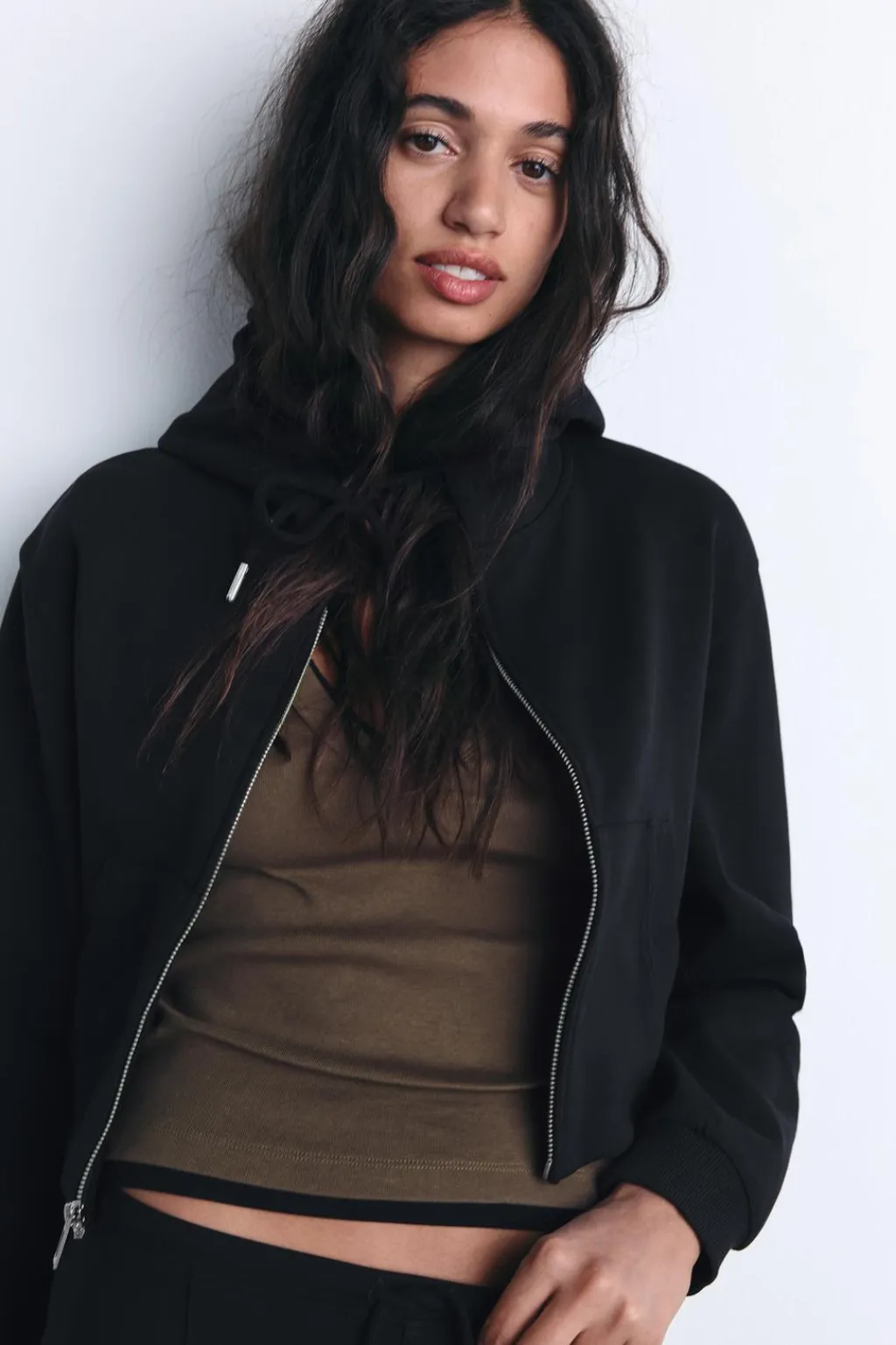 Discount SUDADERA CROP INTERLOCK Mujer Sudaderas / Joggers