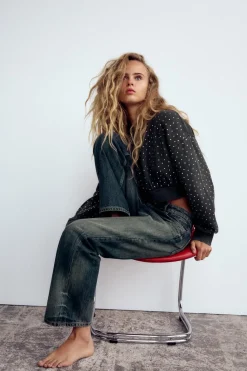 Discount SUDADERA CROP LAVADA JOYAS Mujer Sudaderas / Joggers