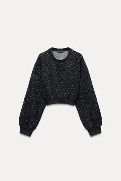 Discount SUDADERA CROP LAVADA JOYAS Mujer Sudaderas / Joggers