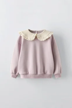 Niños ZARA 1½ - 6 Años·Sudaderas|6 - 18 Meses·Punto<SUDADERA CUELLO POINTELLE