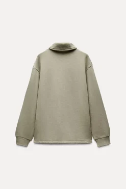 New SUDADERA CUELLO POLO LAVADA Mujer Sudaderas / Joggers