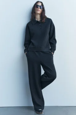 New SUDADERA CUELLO POLO SOFT Mujer Sudaderas / Joggers