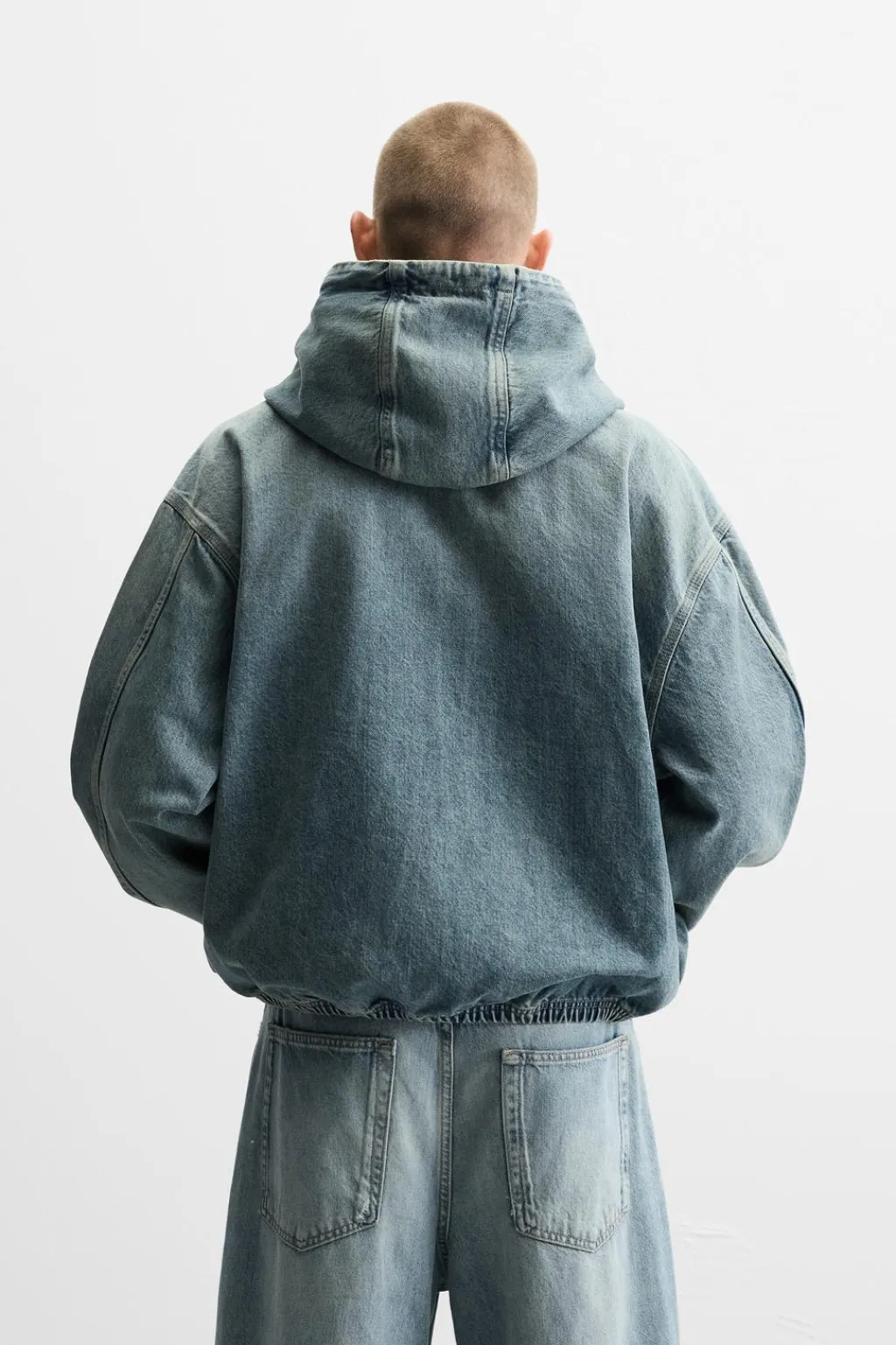 Outlet SUDADERA DENIM CAPUCHA Hombre Sudaderas