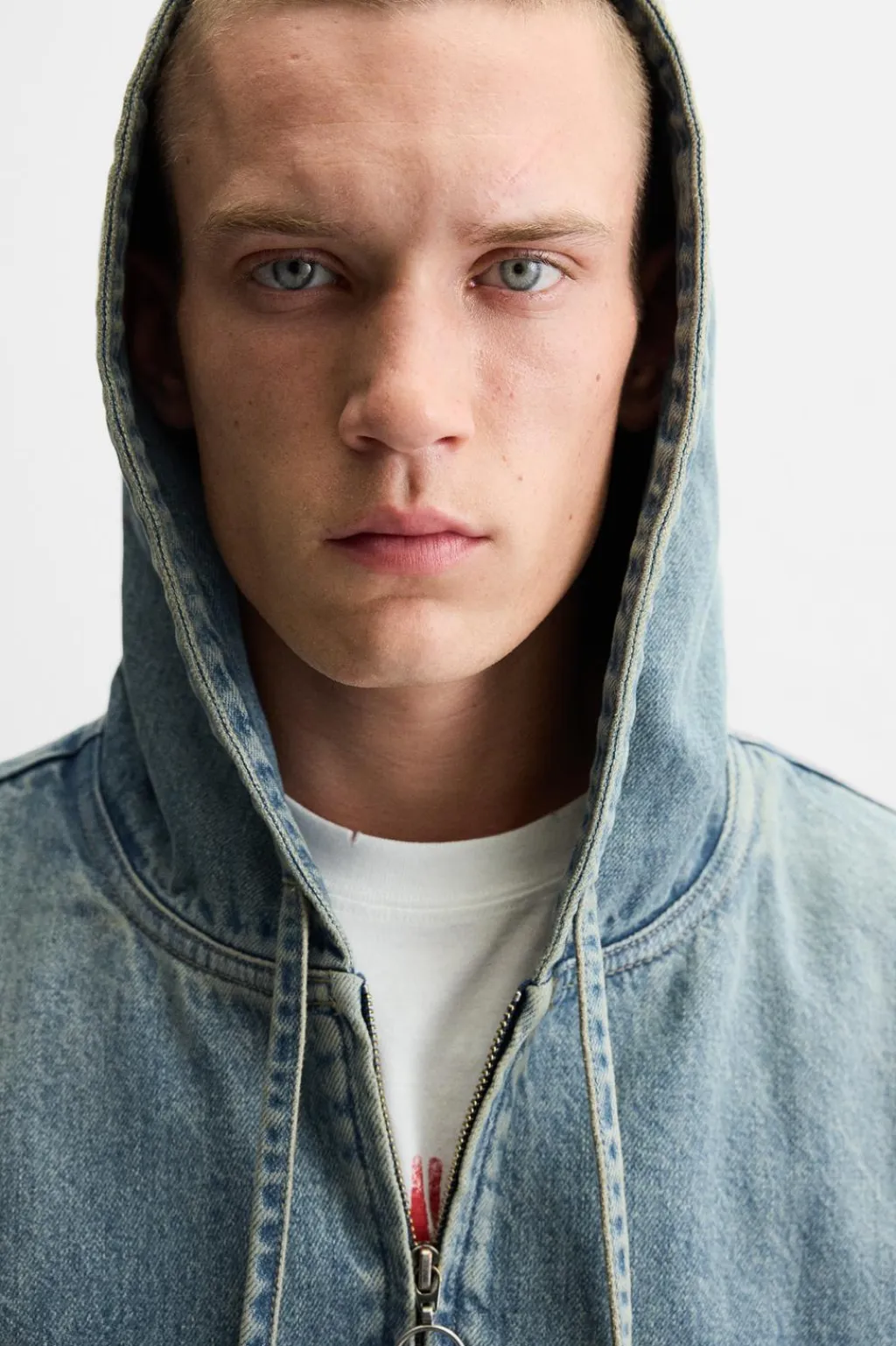 Outlet SUDADERA DENIM CAPUCHA Hombre Sudaderas