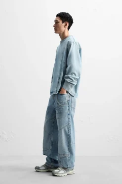 New SUDADERA DENIM COSTURAS Hombre Sudaderas