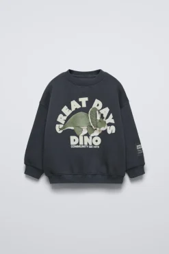 Niños ZARA 1½ - 6 Años·Sudaderas|1½ - 6 Años·Total Look<SUDADERA DINOSAURIO FLOCK