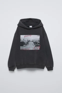 Niños ZARA 6 - 14 Años·Sudaderas<SUDADERA EFECTO LAVADO ESTAMPADA